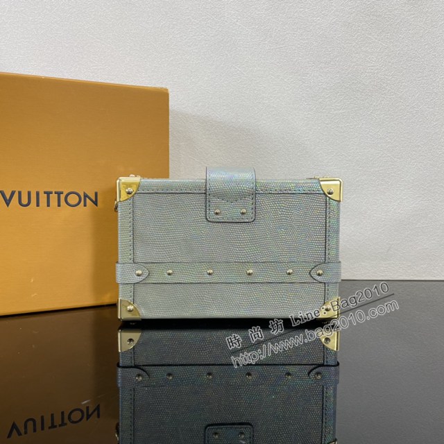 Lv路易威登2023專櫃新款Petite Malle手袋 LV蜥蜴皮革小硬箱斜挎男包 N81521 ydh5243